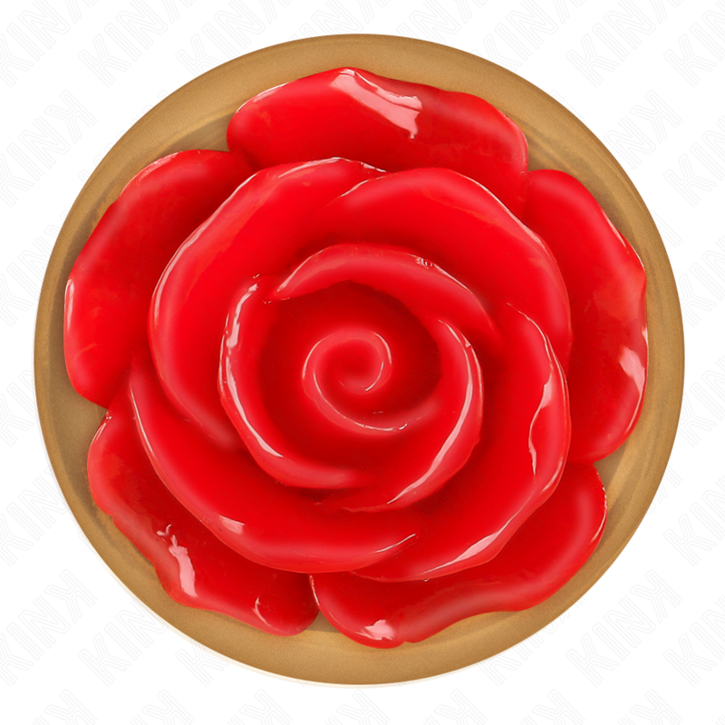 Elegant Pink Gold Anal Plug with Red Rose