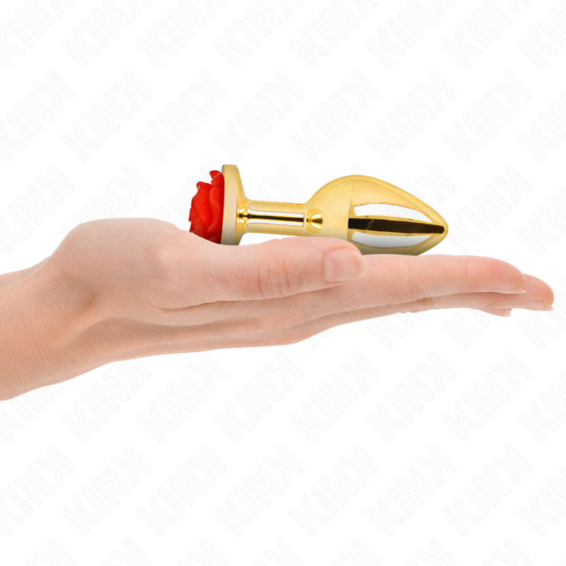Gold Rose Red Medium Anal Plug