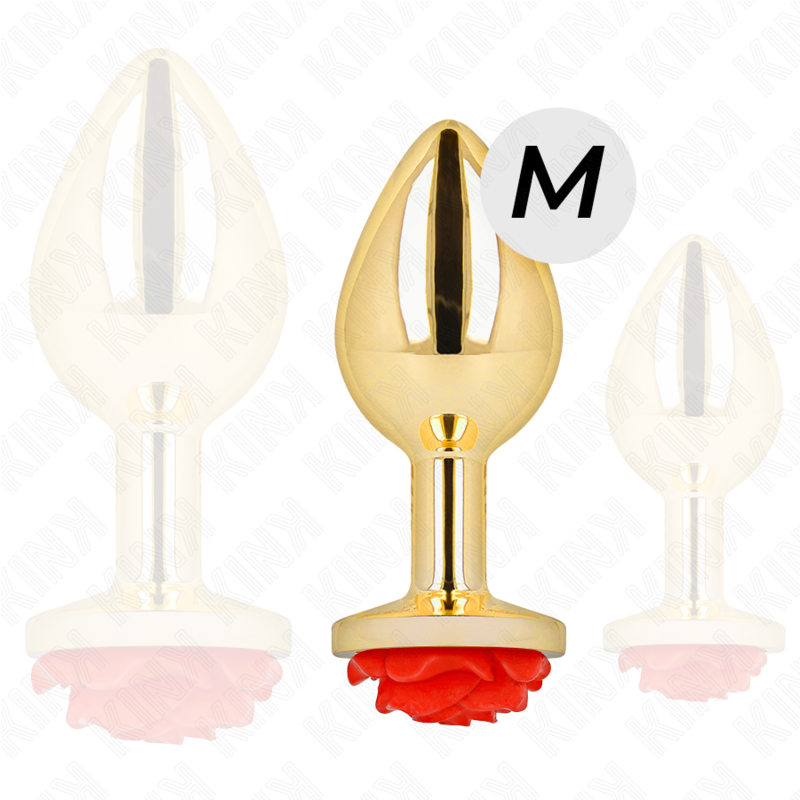 Gold Rose Red Medium Anal Plug