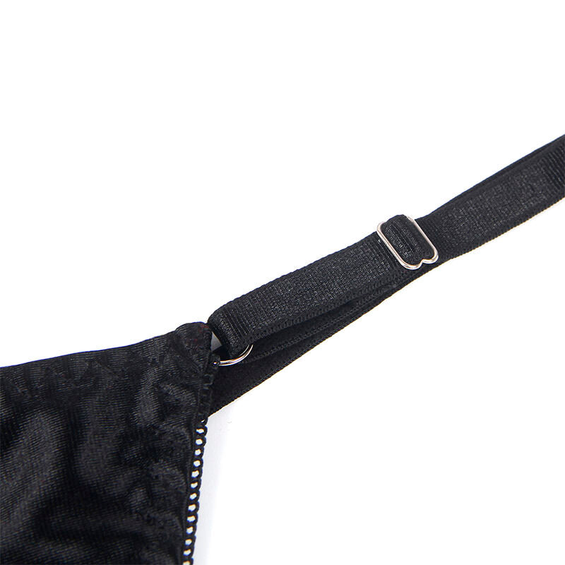 Elegant Black Bow Adjustable Bra Set L/XL