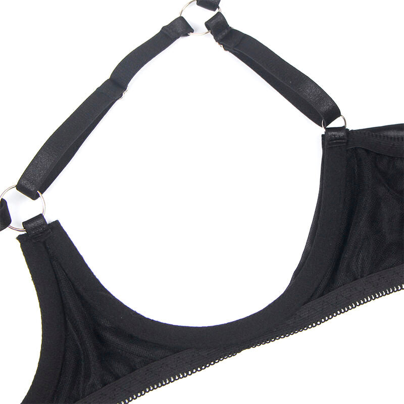 Elegant Black Bow Adjustable Bra Set L/XL