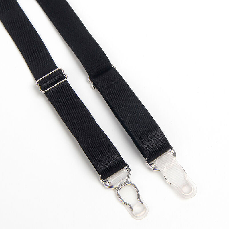 Black Bondage Bra & Garter Set S/M