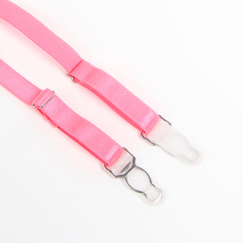 Seductive Lace Bra & Garter Set - Pink/Purple