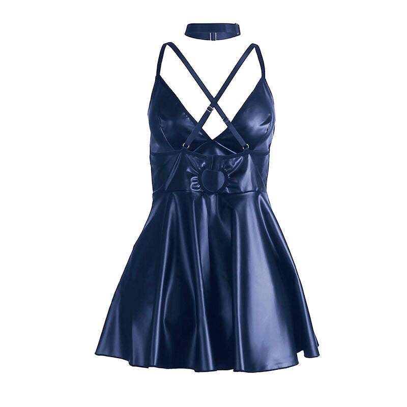 Blue Leather Straps Dress S/M