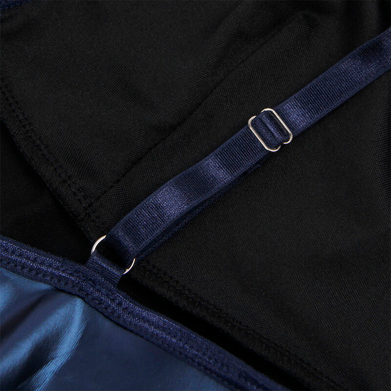 Elegant Dress with Blue Leather Straps L/XL