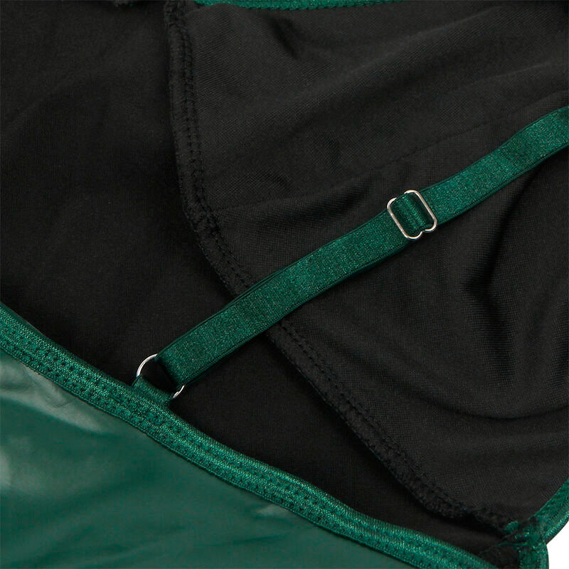 Seductive Green Leather Straps Dress S/M