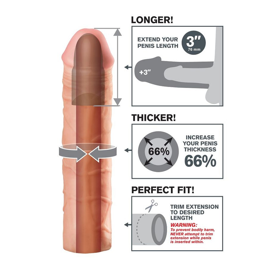 Mega 3 Extension Flesh Penis Extender