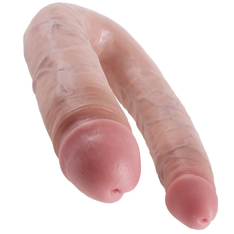 U-Shaped Double Trouble Flesh Dildo 17.8cm
