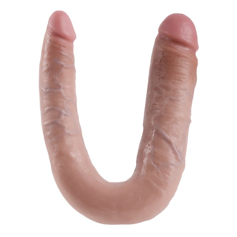 U-Shaped Double Trouble Flesh Dildo 17.8cm