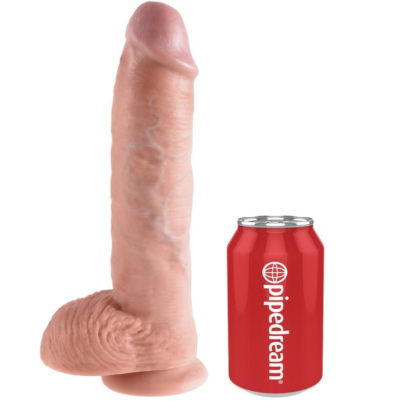 Realistic 10" Flesh Dildo With Balls