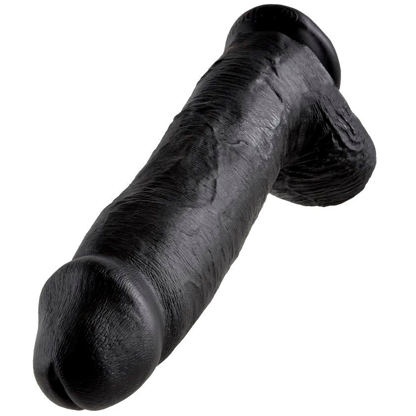 Dildo Realista Preto de 30 cm com Testículos