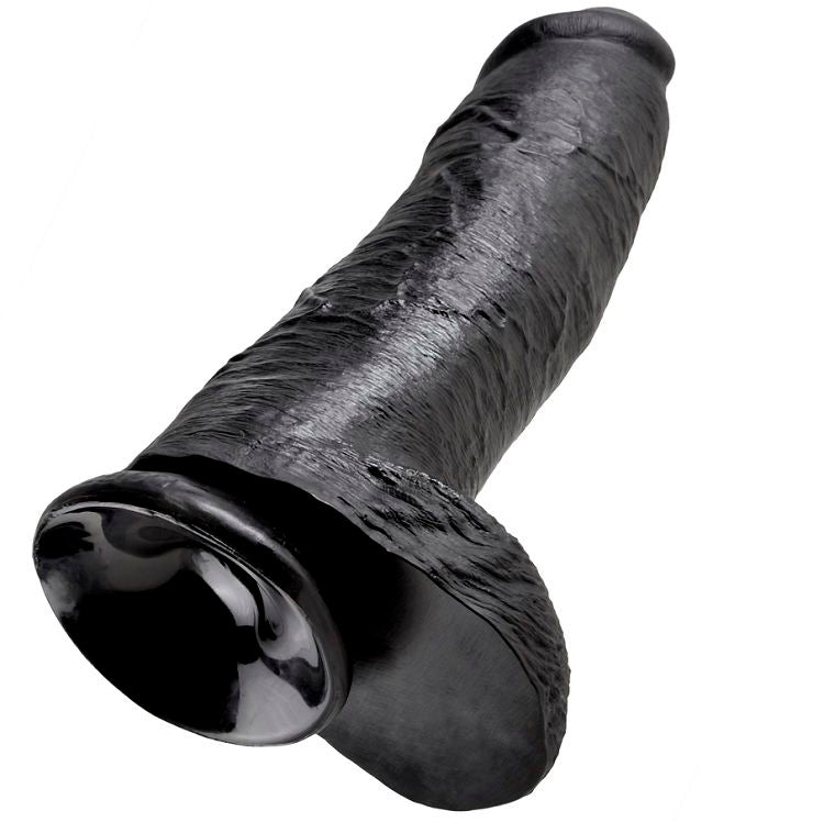 Dildo Realista Preto de 30 cm com Testículos