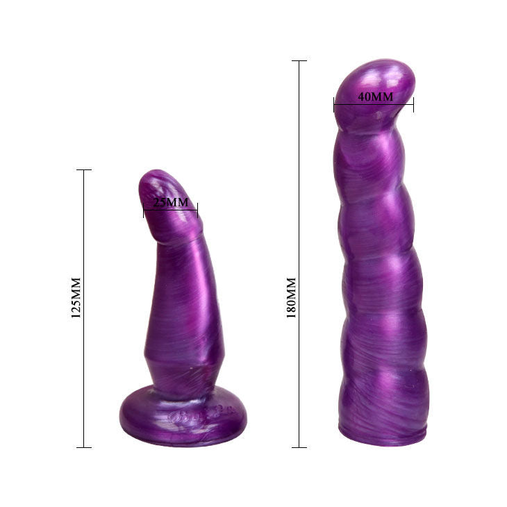 Arnés con dildo de 17cm para punto G en color lila