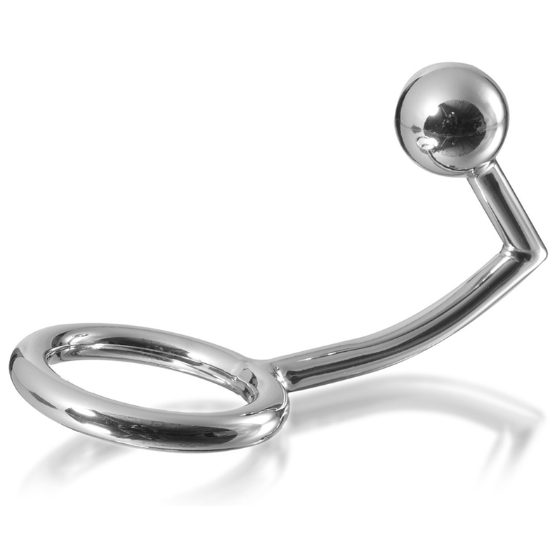 Metal Cock Ring with Anal Hook 40mm