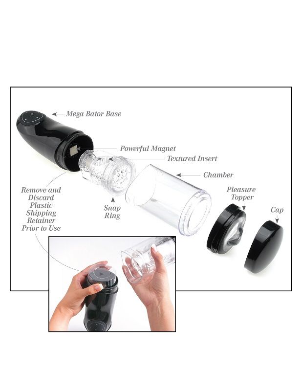PDX Mega Bator USB Male Masturbator Black