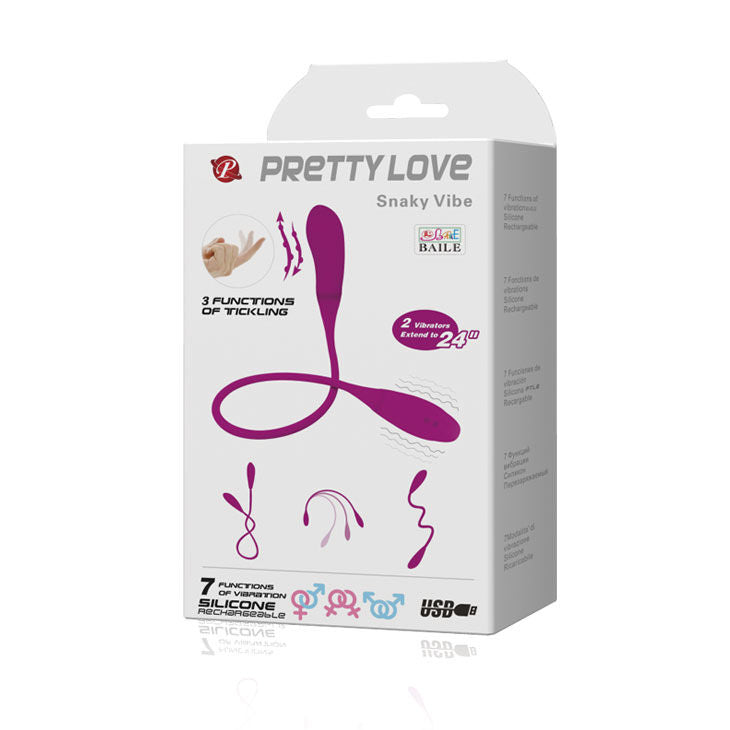Smart Snaky 7V Vibrator with 3 Ticklers