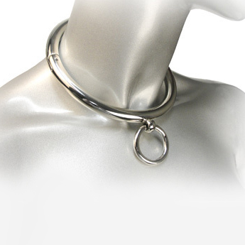 BDSM Collar Necklace with O-Ring 18cm