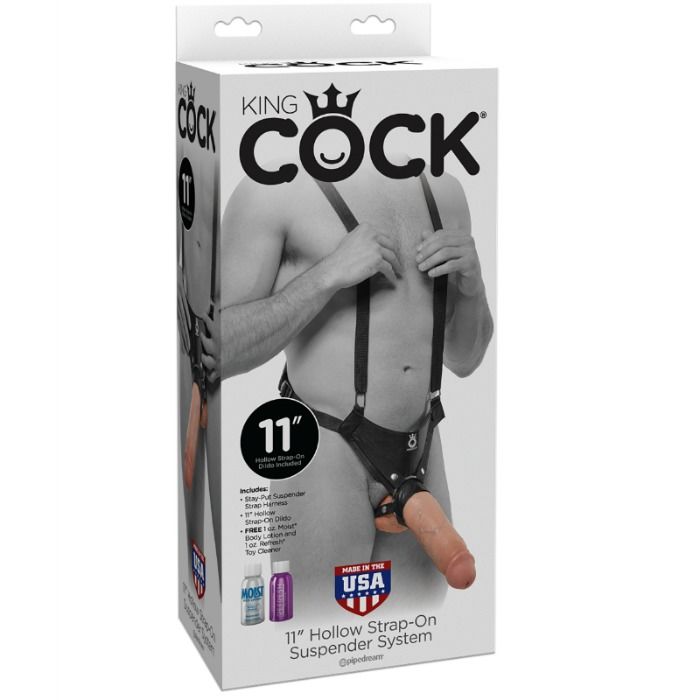 28cm Hollow Strap-On Suspender Flesh