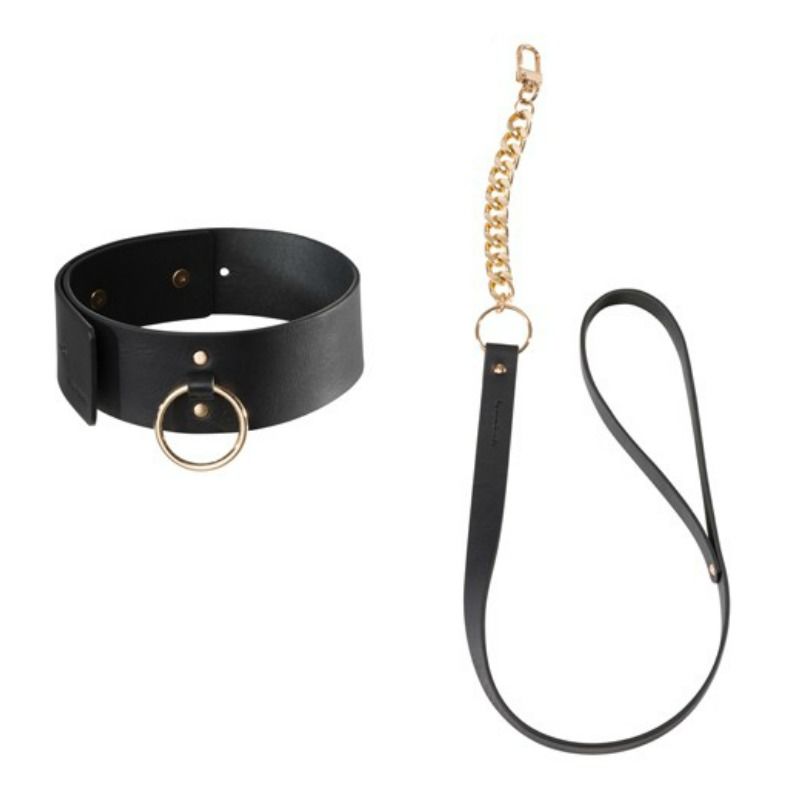 Collar de Bondage Negro con Correa
