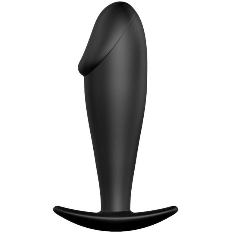 Silicone Penis-Shaped Anal Plug - Black