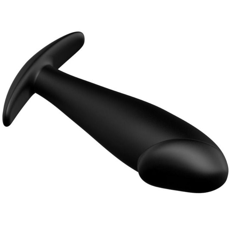 Silicone Penis-Shaped Anal Plug - Black