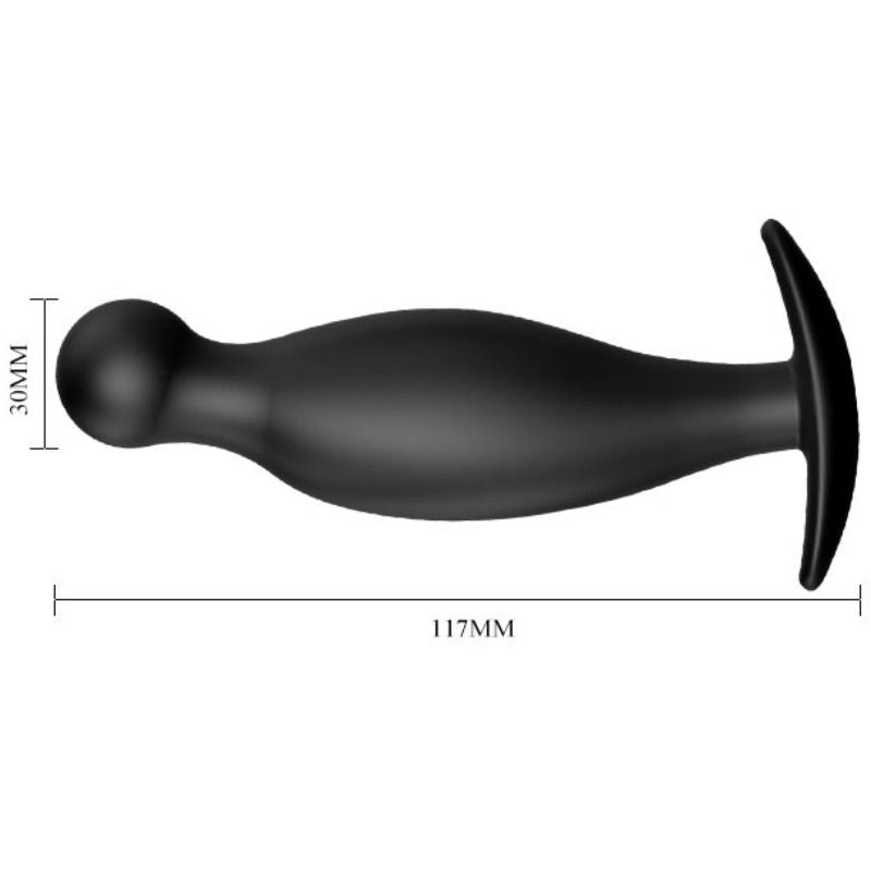 Black Silicone Anal Plug 11.7cm
