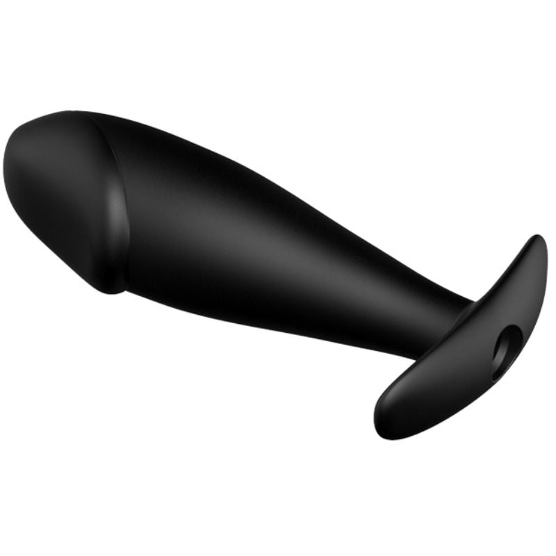 Black Vibrating Silicone Anal Plug