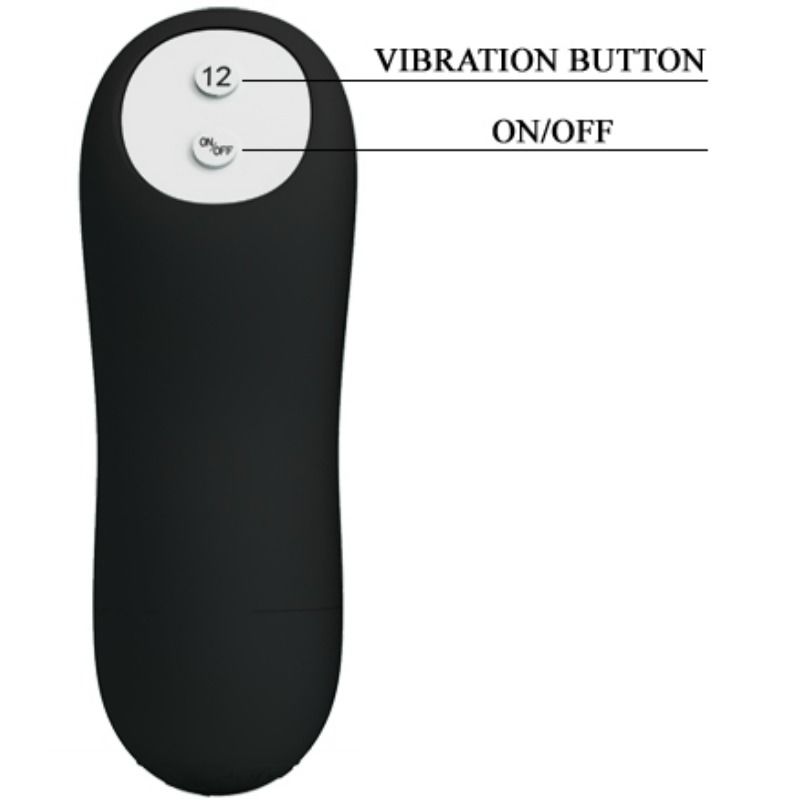 Black Vibrating Silicone Anal Plug