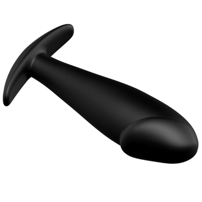 Black Vibrating Silicone Anal Plug