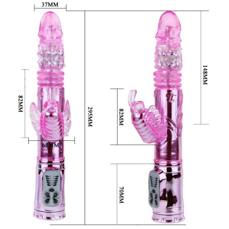 Vibrador de Mariposa Recargable Con Rotación