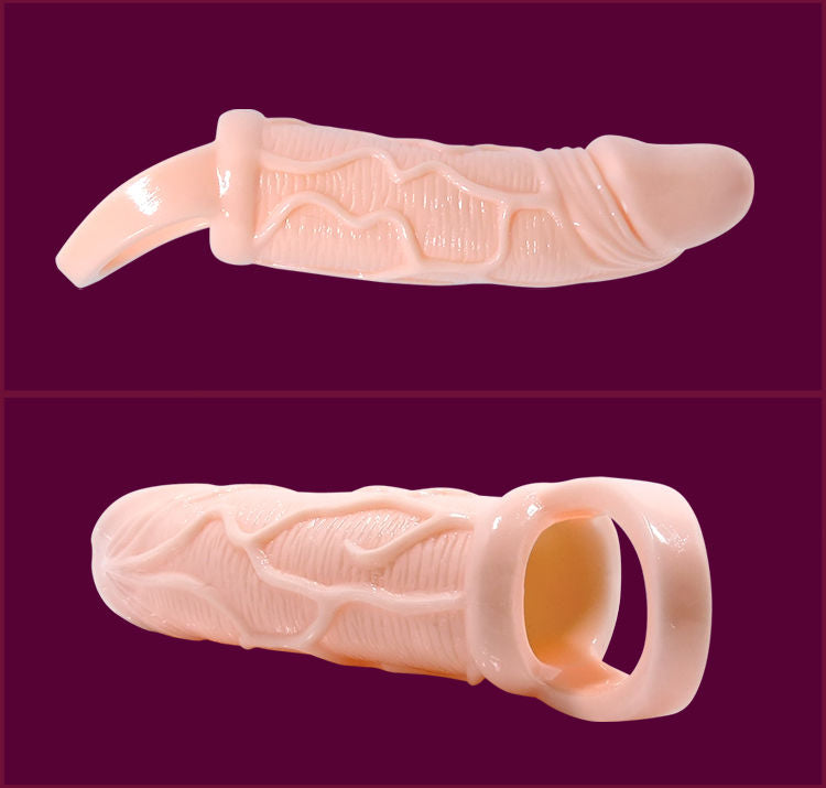 Vibrating Penis Extender Sheath with Testicle Strap