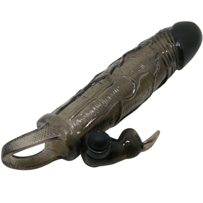 Cubierta para Pene en Forma de Conejo Negro 16,5 cm