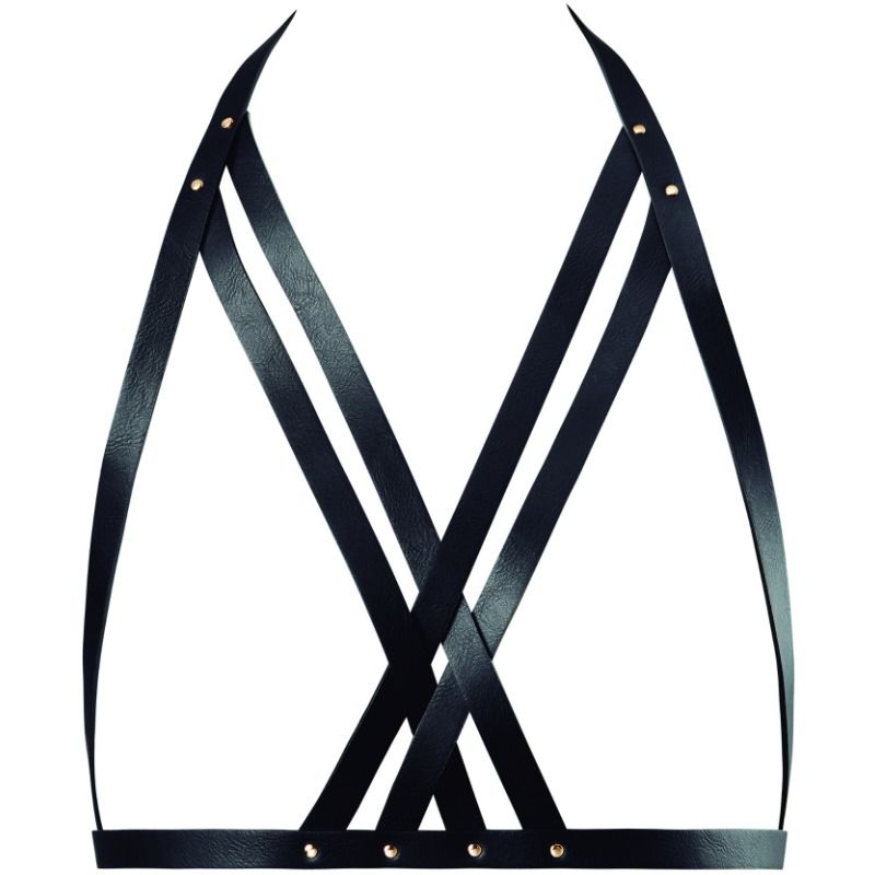 Arnés de Sujetador con Cuello Halter Negro Seductor