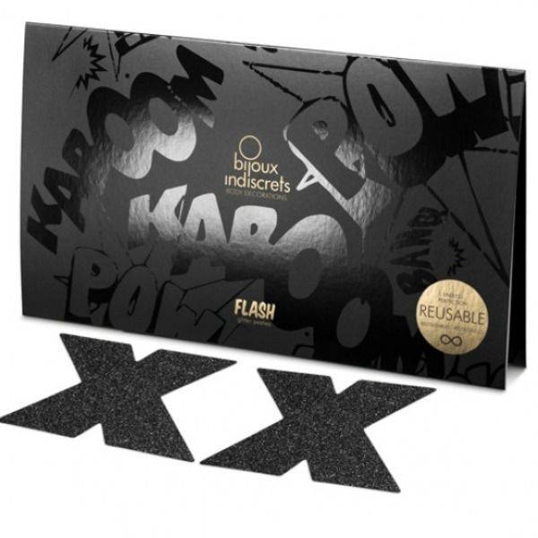 Flash Cross Black Nipple Caps
