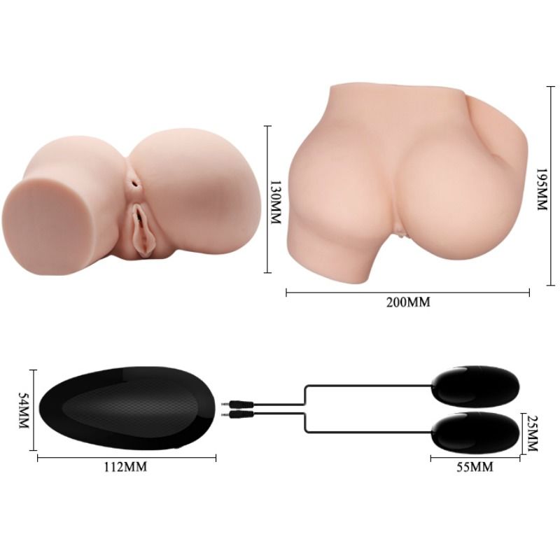 Realistic Dual Entry Vibrating Masturbator