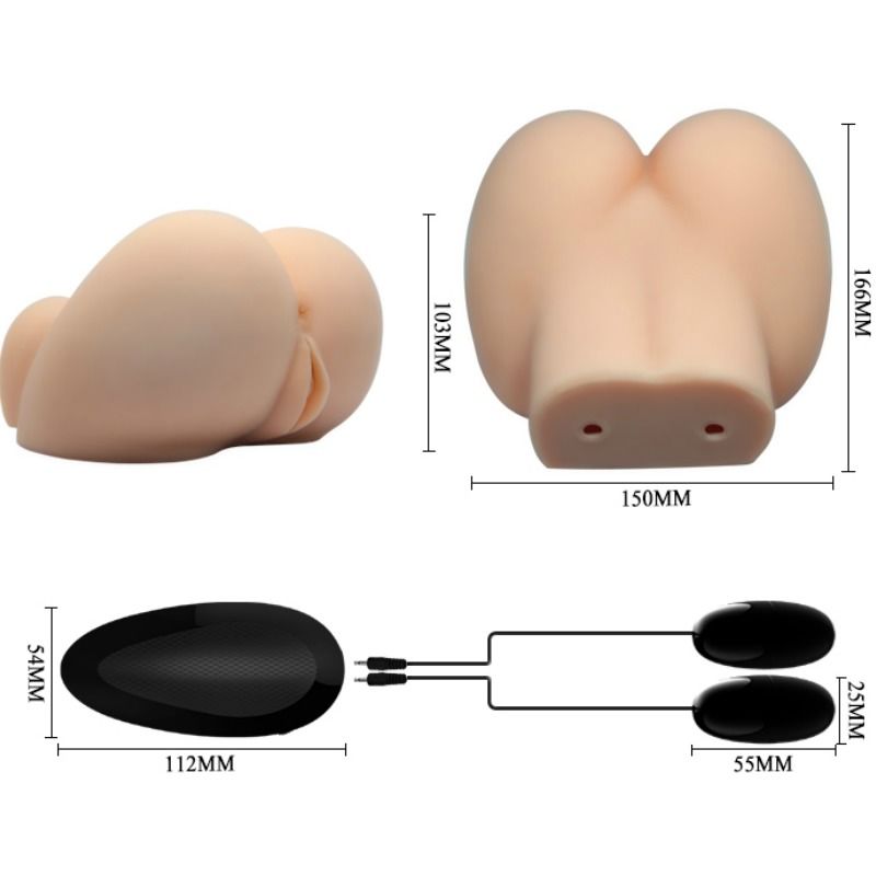 Realistic Dual Entrance Vibrating Masturbator