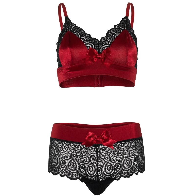 2-Piece Black & Red Lingerie Set, L/XL