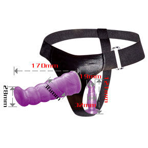 Arnés con dildo de 17cm para punto G en color lila