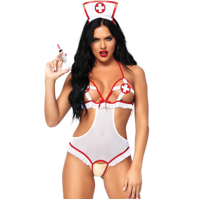 Body de Enfermeira com Virilha Aberta