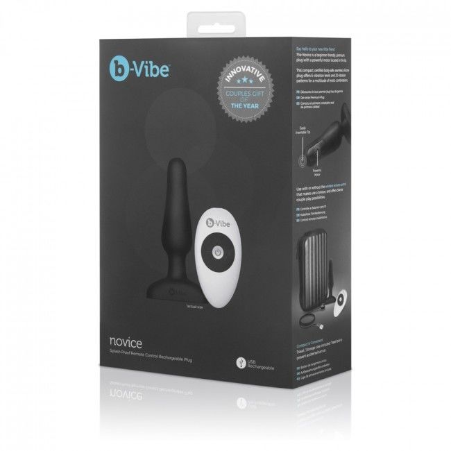 Novice Remote Control Anal Plug - Black