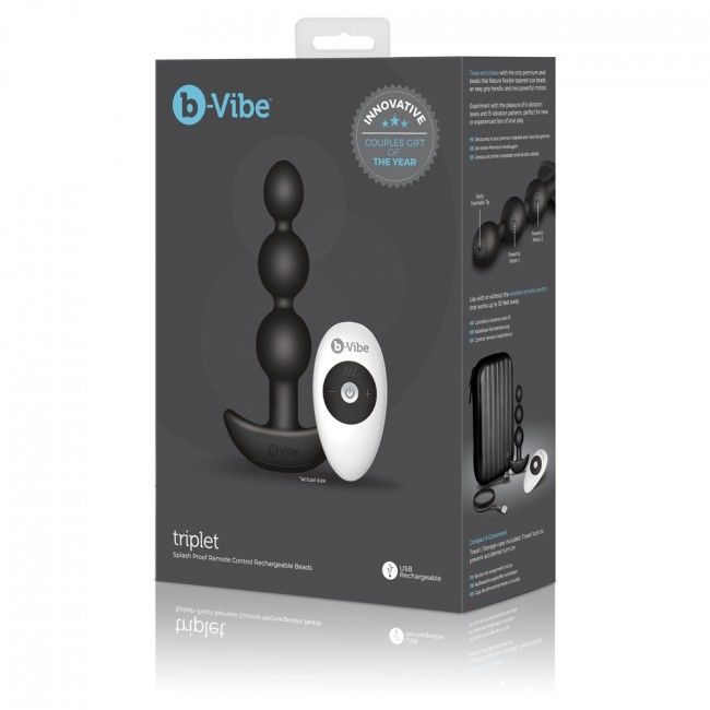 Remote Control Anal Beads - Triple Black