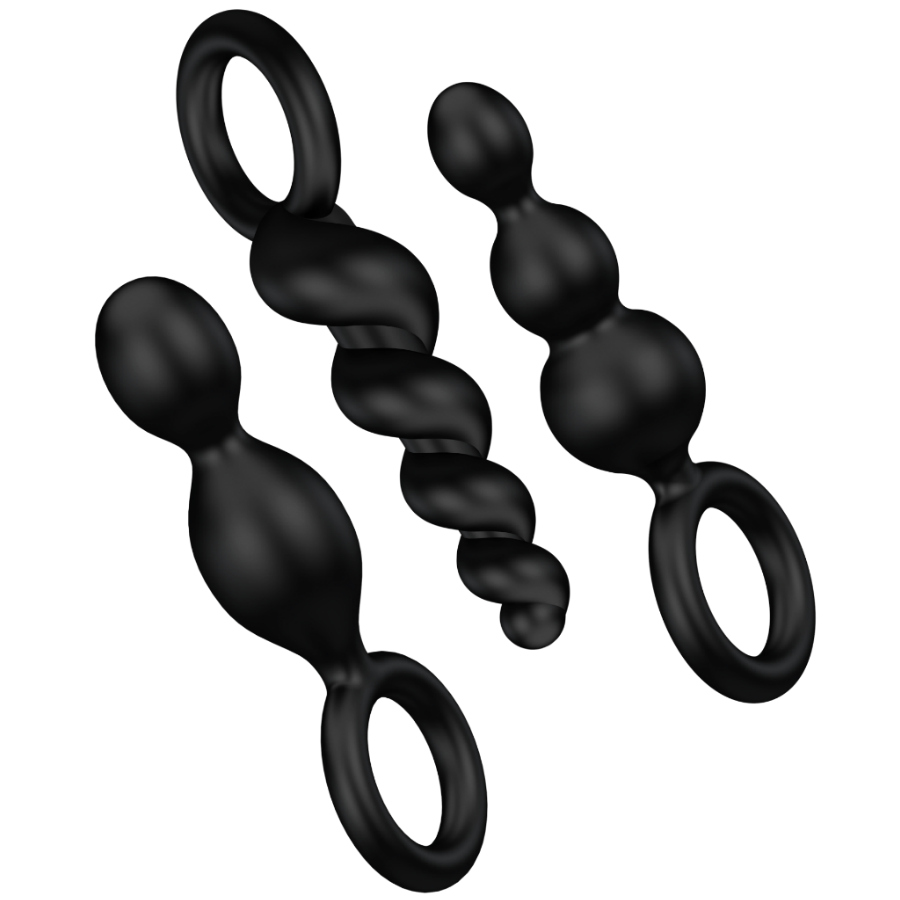 Smooth Black Anal Plug Set (3 Pieces)