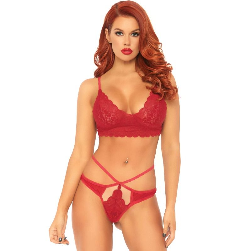Seductive Two-Piece Lace Bralette & Thong