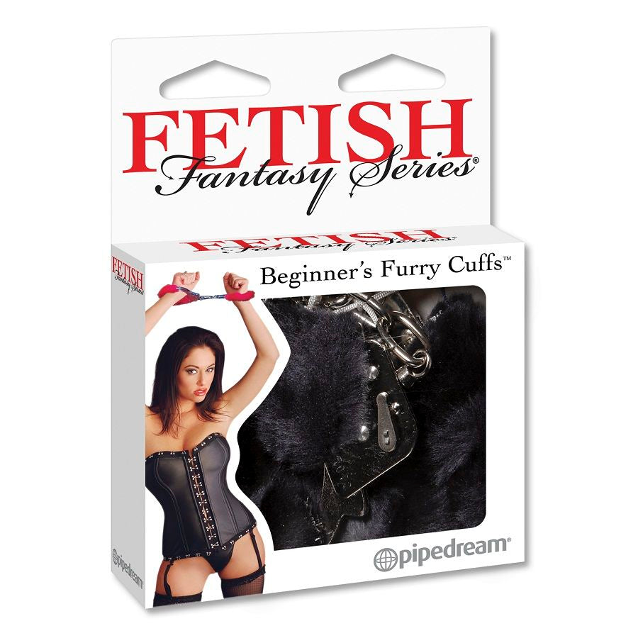 Plush Black Fur Restraint Cuffs