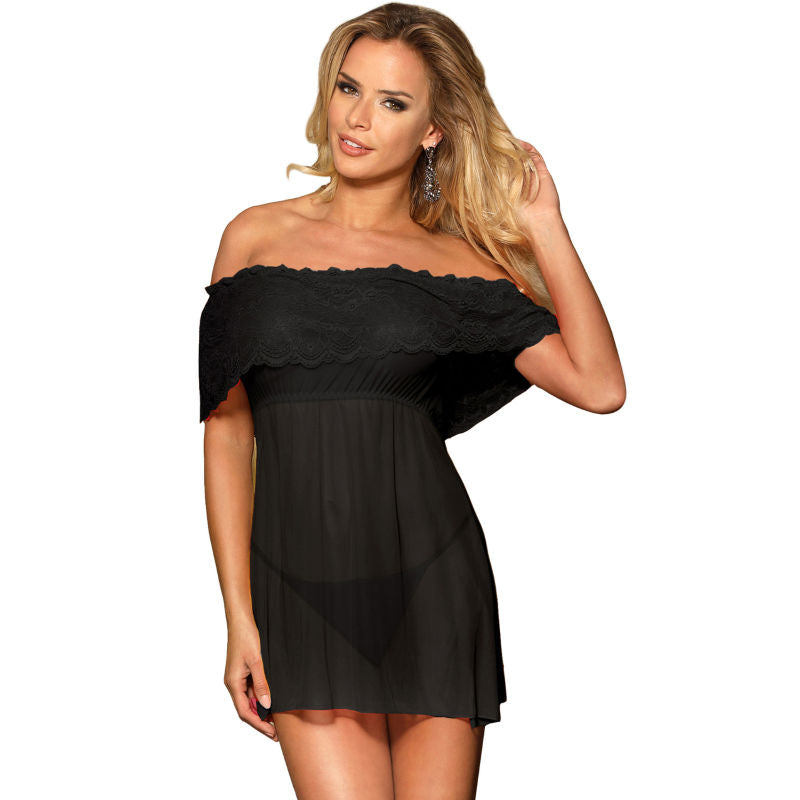 Black Short Dress and Thong Set L/XL