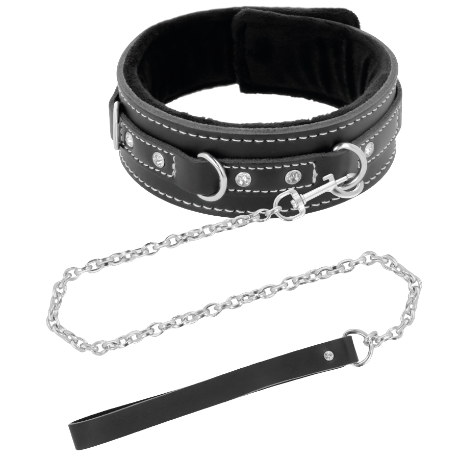 Bondage Leather Collar Necklace With Leash