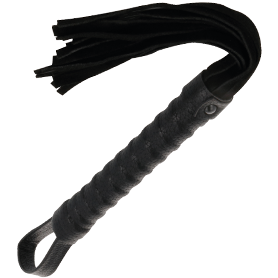Elegant Black Leather Handle Bondage Whip