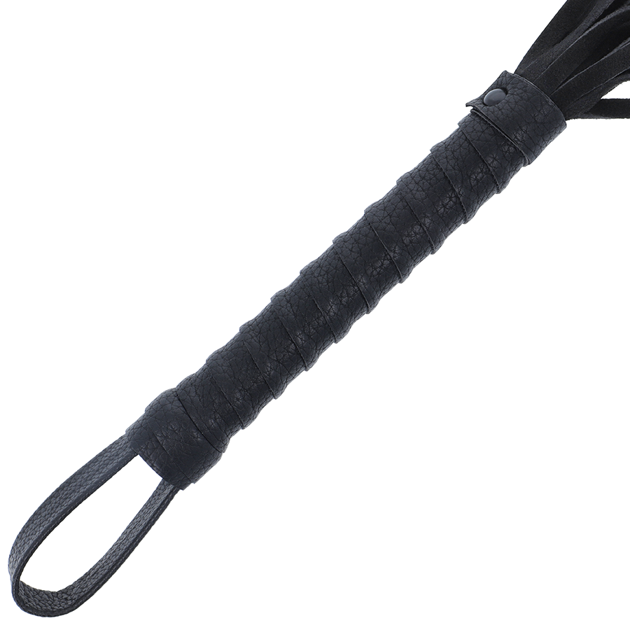 Elegant Black Leather Handle Bondage Whip