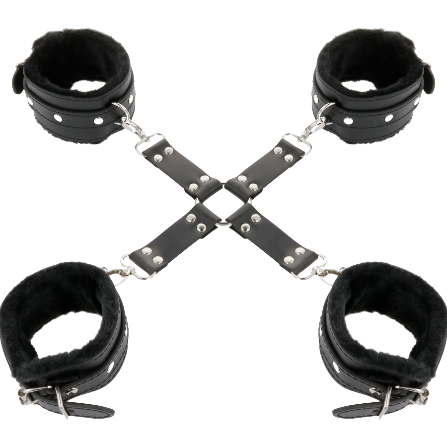 Black Leather Handcuffs for Hands & Feet