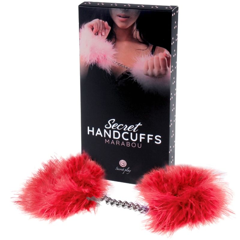 Red Marabou Fluffy Bondage Handcuffs